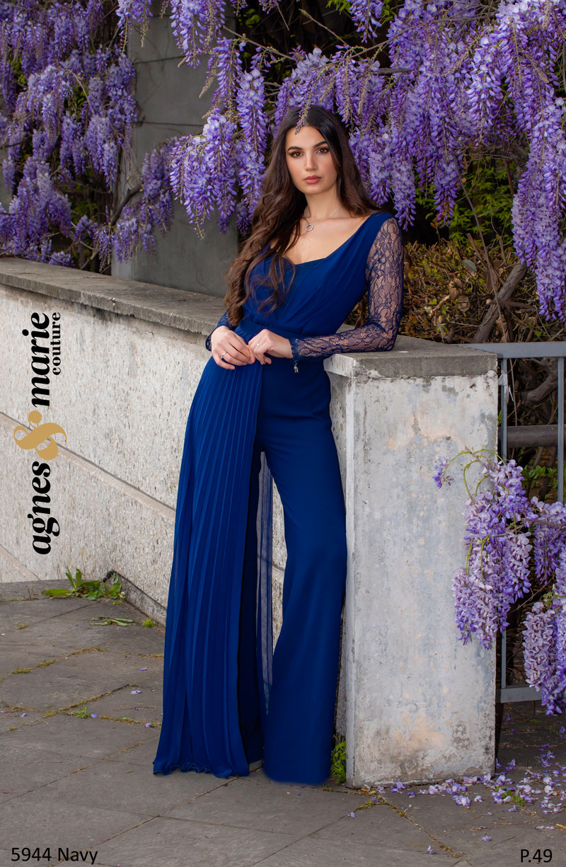  Produto: 5944 NAVY, Categoria: Vestidos de Cerimónia, Ano: 2023, Marca Agnes & Marie