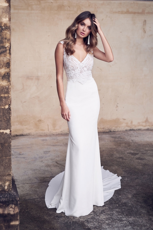  Produto: Jamie Crep, Categoria: Vestidos de Noiva, Ano: 2019, Marca Anna Campbell