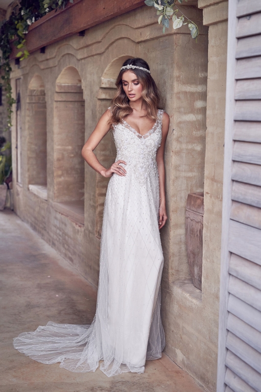  Produto: Paige Embellished, Categoria: Vestidos de Noiva, Ano: 2019, Marca Anna Campbell
